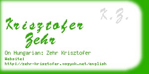 krisztofer zehr business card